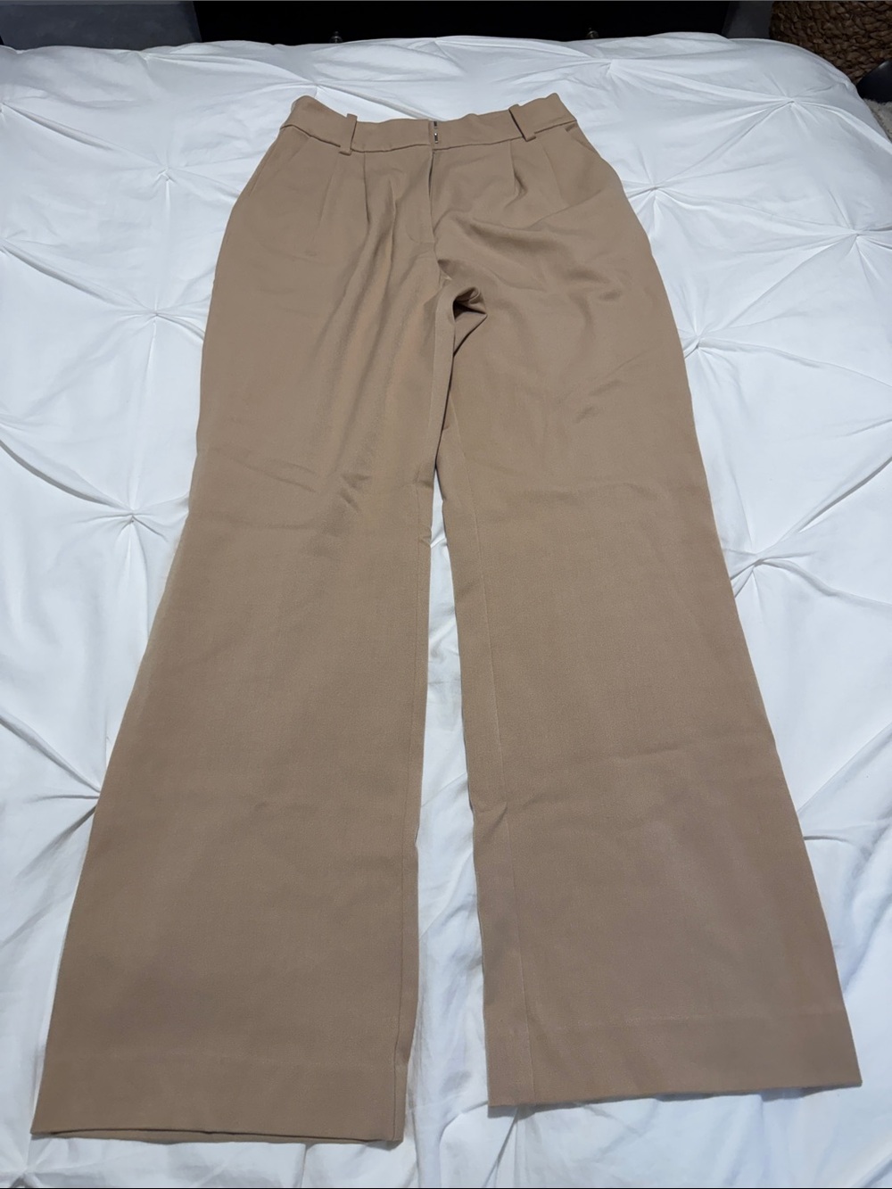 Favorite Daughter Tan Wide-Leg Trousers
